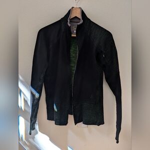 Mountain Hardwear Wool Black Lightweight Jacket Green Interior Size m